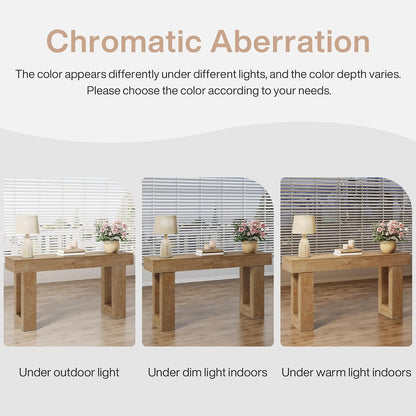 63-Inch Farmhouse Console Table – Natural