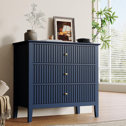 Fluted Oversized Nightstand – Blue – Single