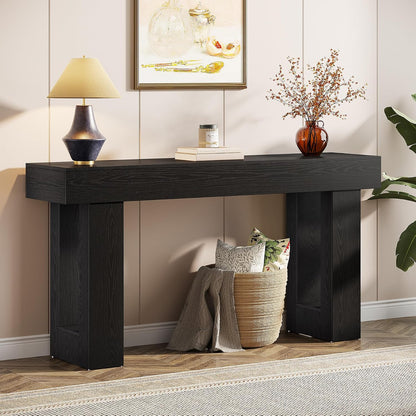 63-Inch Farmhouse Console Table – Black