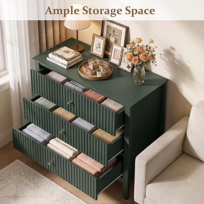 Fluted Oversized Nightstand – Green