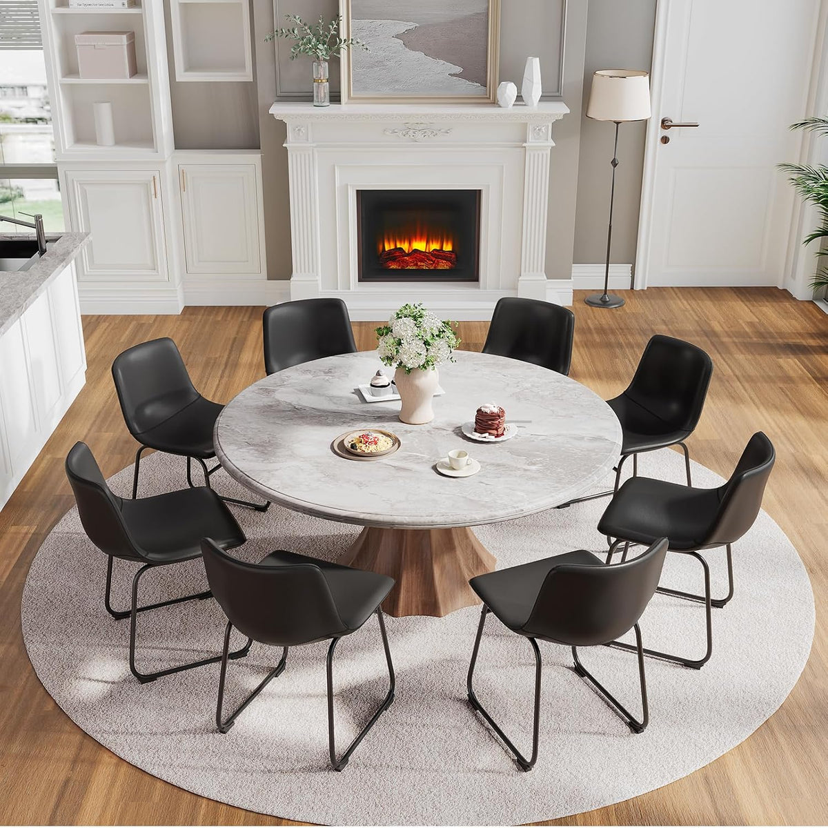 PU Leather Dining Chairs – Black