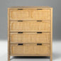 Natural Wood & Cane 4-Drawer Dresser