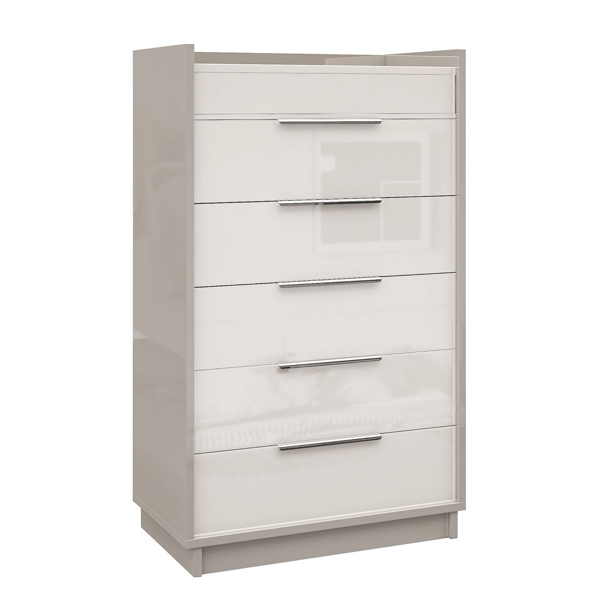 Two-Tone High-Gloss 6 Drawer Dresser Chest