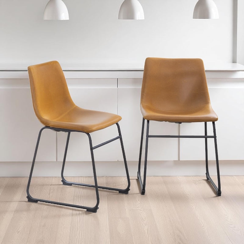 Whiskey Brown Dining Room Chairs - front view