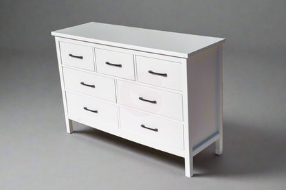 White 7-Drawer Modern Dresser – Clean Look, Big Storage