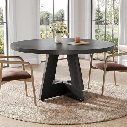 47-Inch Round Dining Table – Black
