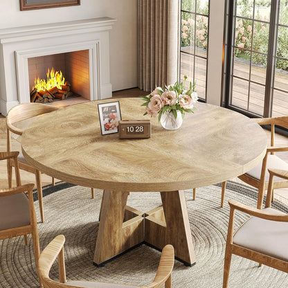 47-Inch Round Dining Table – Oak