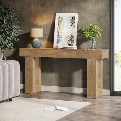 63-Inch Farmhouse Console Table – Natural