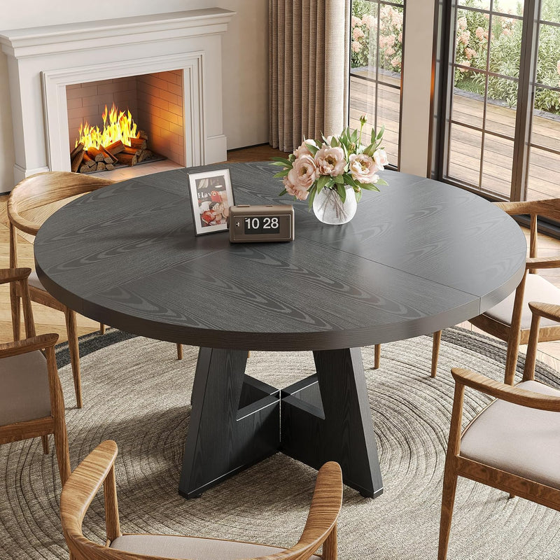47-Inch Round Dining Table – Black