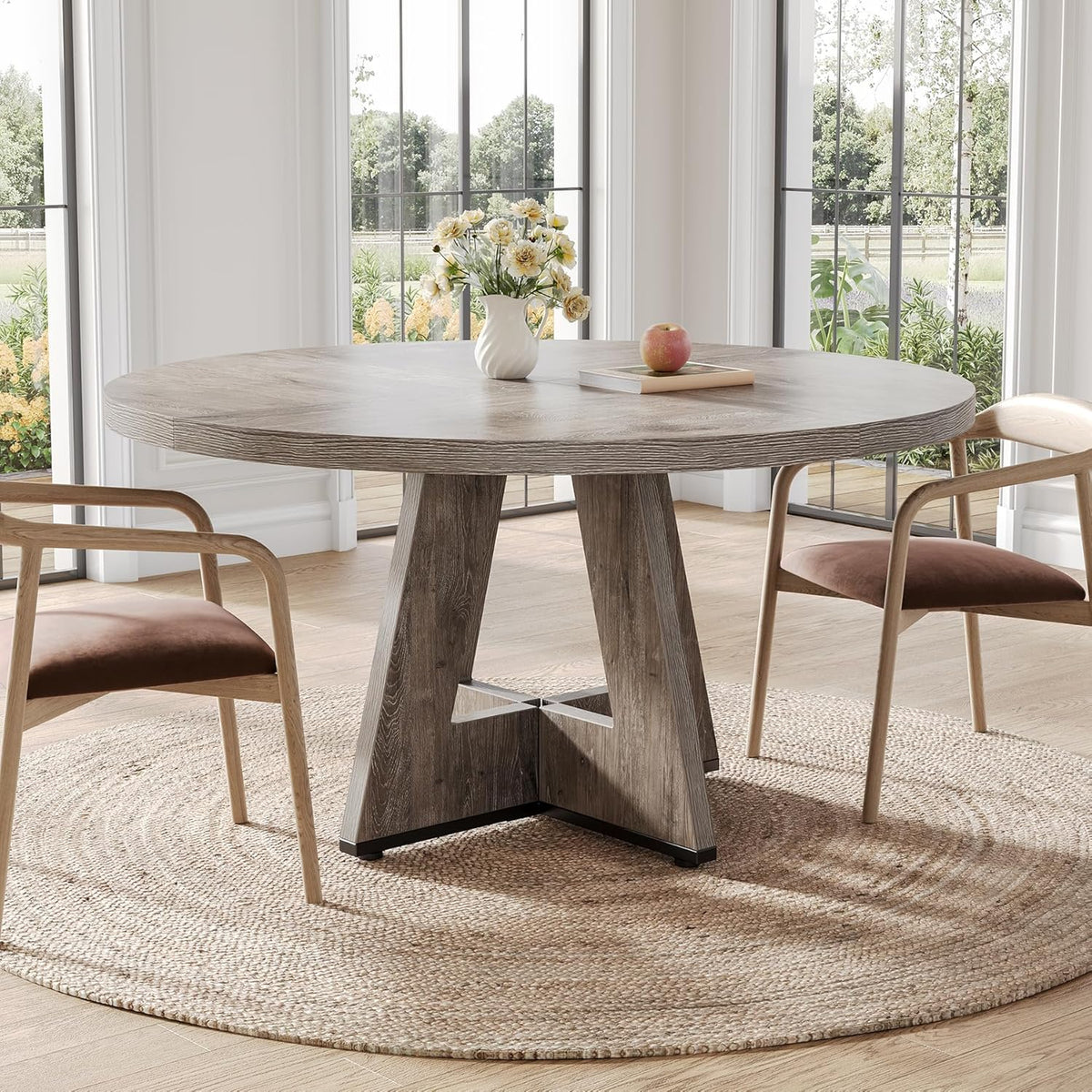 47-Inch Round Dining Table – Grey