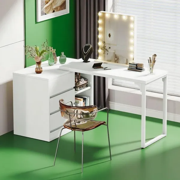 Modern Makeup Vanity Desk — Bedroom Vanity with Storage