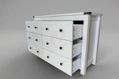 Modern White 6-Drawer Dresser – Clean Look, Smart Storage