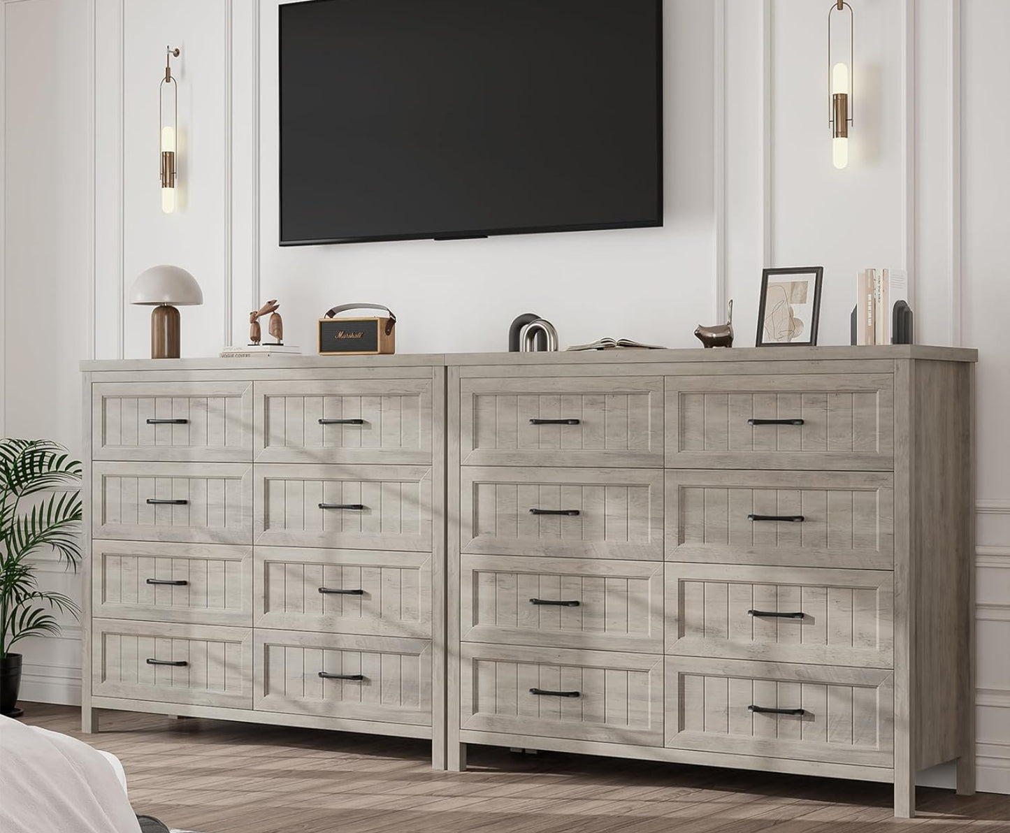 Gray Farmhouse 8-Drawer Dresser | Modern Bedroom Furniture