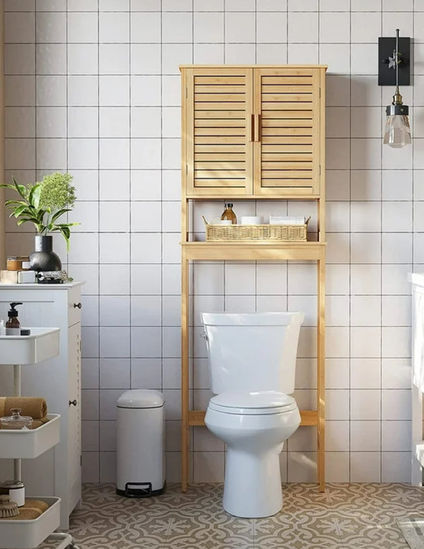 Bathroom over the toilet cabinet shelf