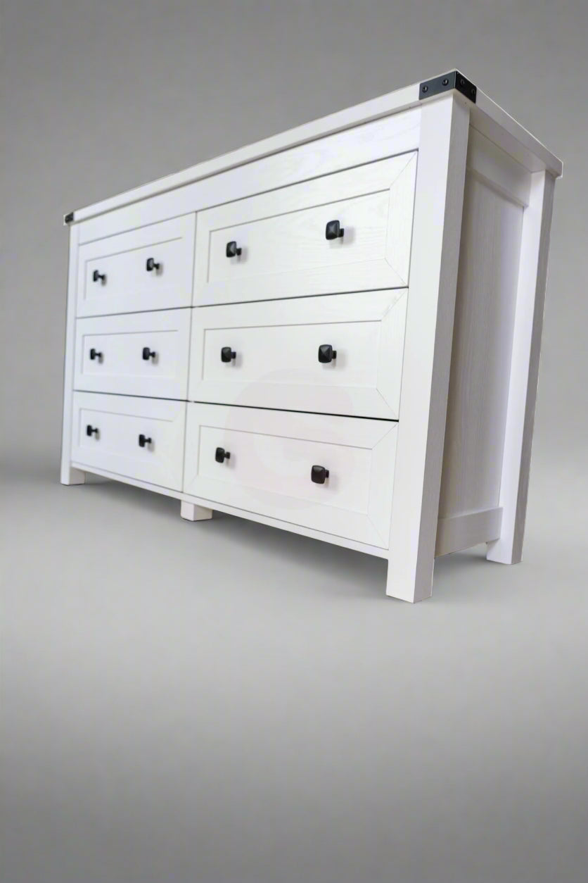 Modern White 6-Drawer Dresser – Clean Look, Smart Storage