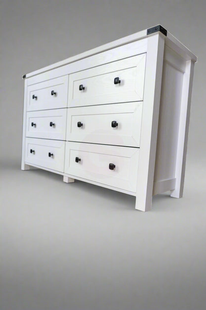 Modern White 6-Drawer Dresser – Clean Look, Smart Storage