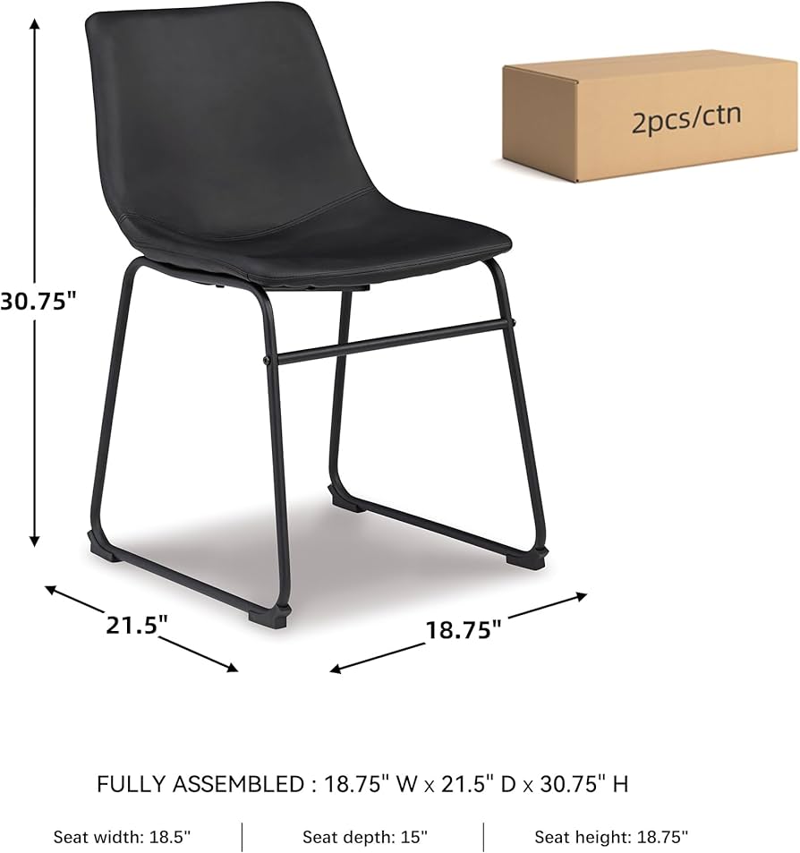 Black Dining Room Chairs - angle view