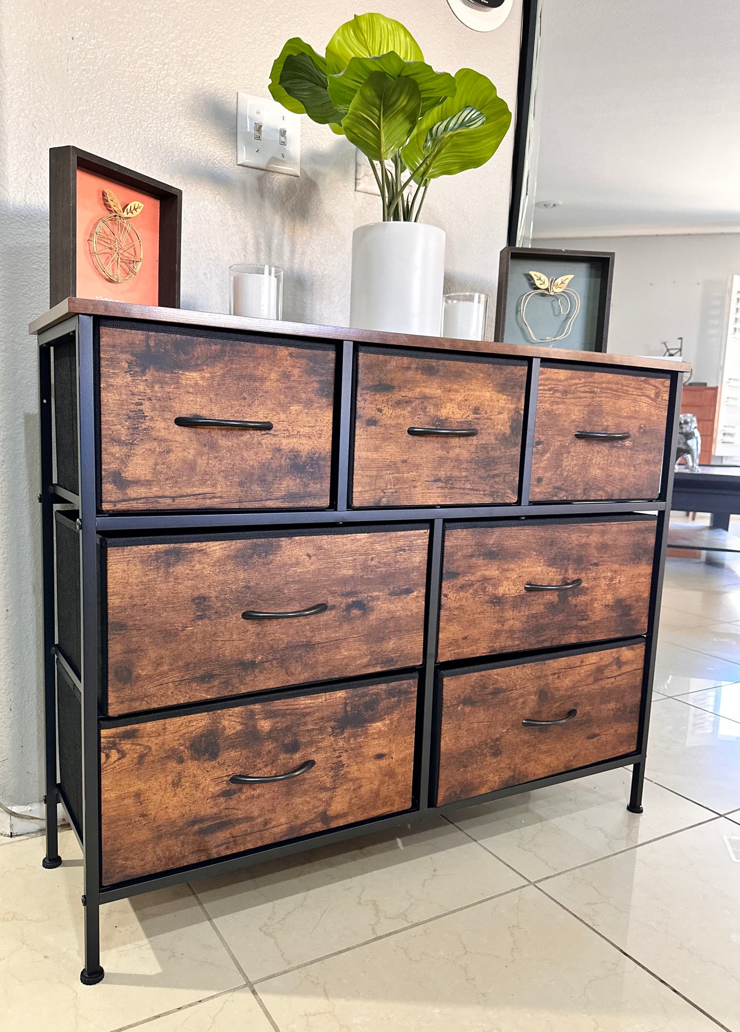 7 Drawer Fabric Dresser