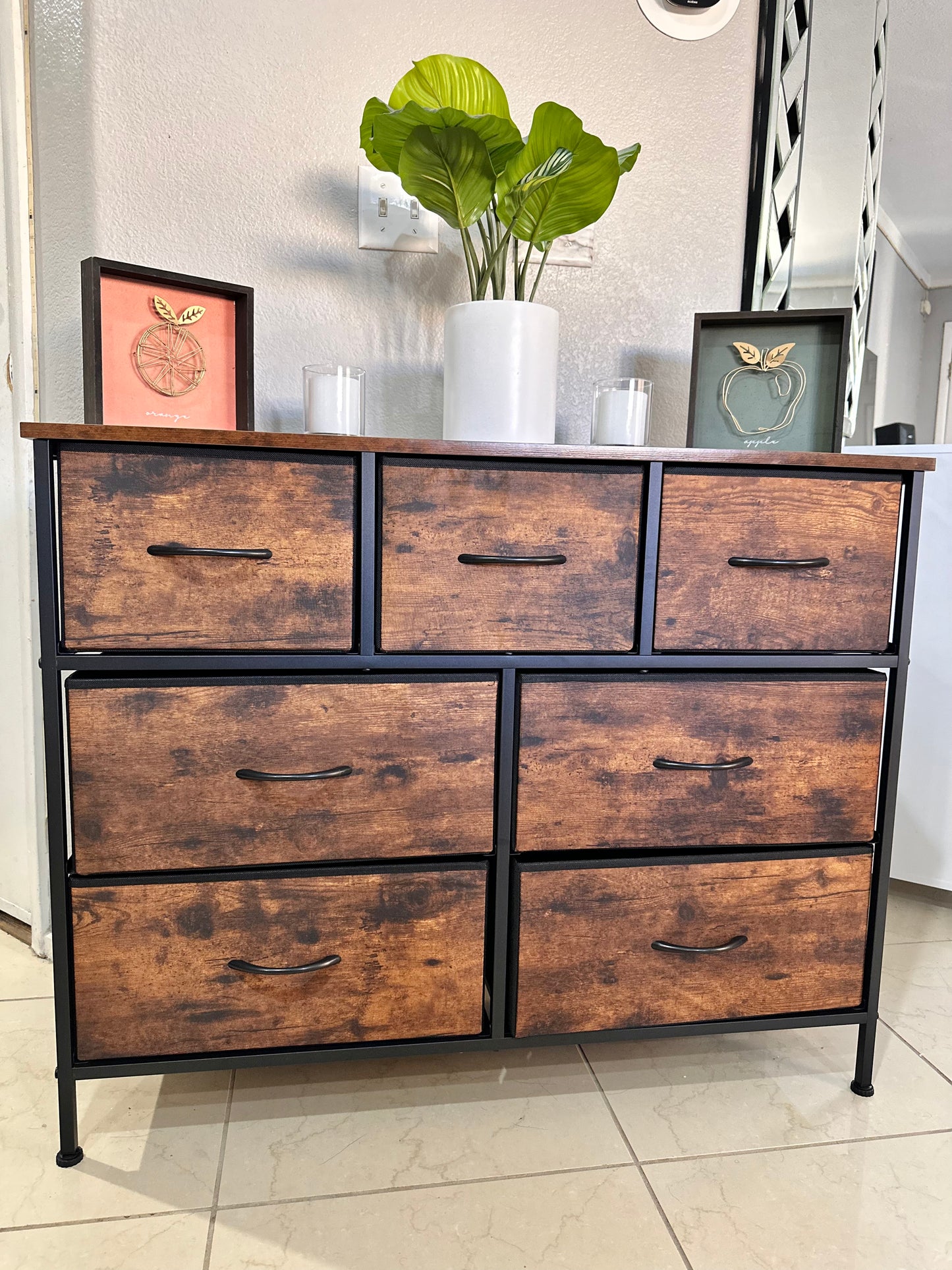 7 Drawer Fabric Dresser