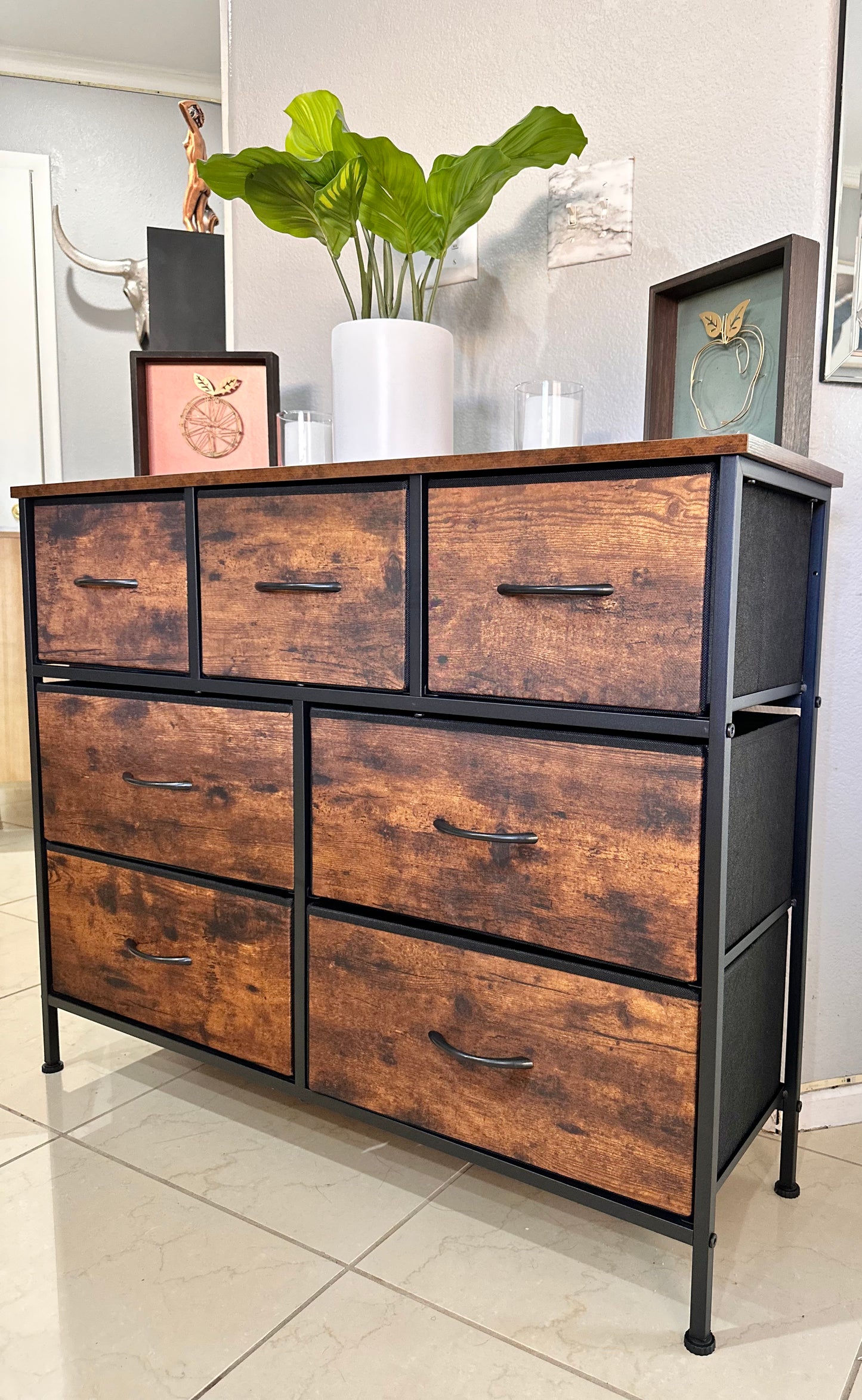 7 Drawer Fabric Dresser