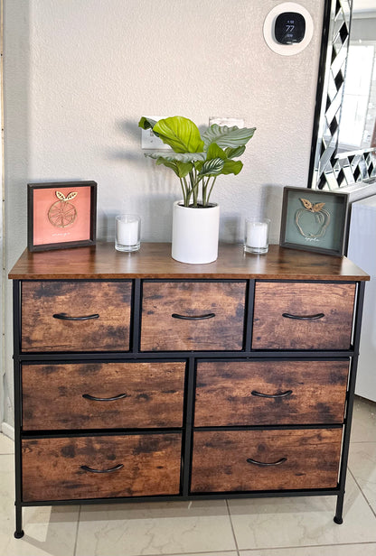 7 Drawer Fabric Dresser