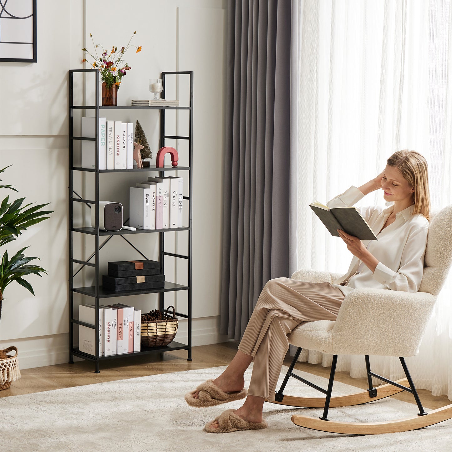 5-Tier Bookshelf — Modern Display & Storage Rack